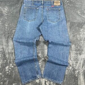 Y2K Wrangler Blue Washed Denim Jeans - size 36 x 29 - measurements listed